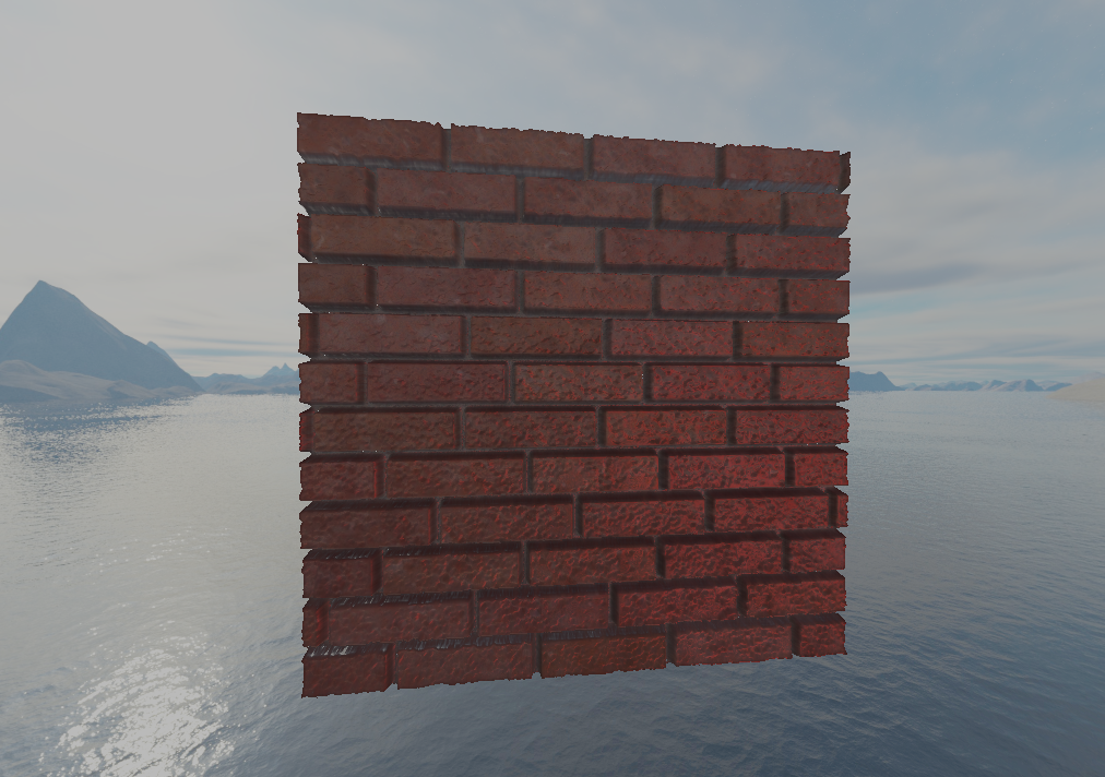 Cube with a custom material (parallax mapping)