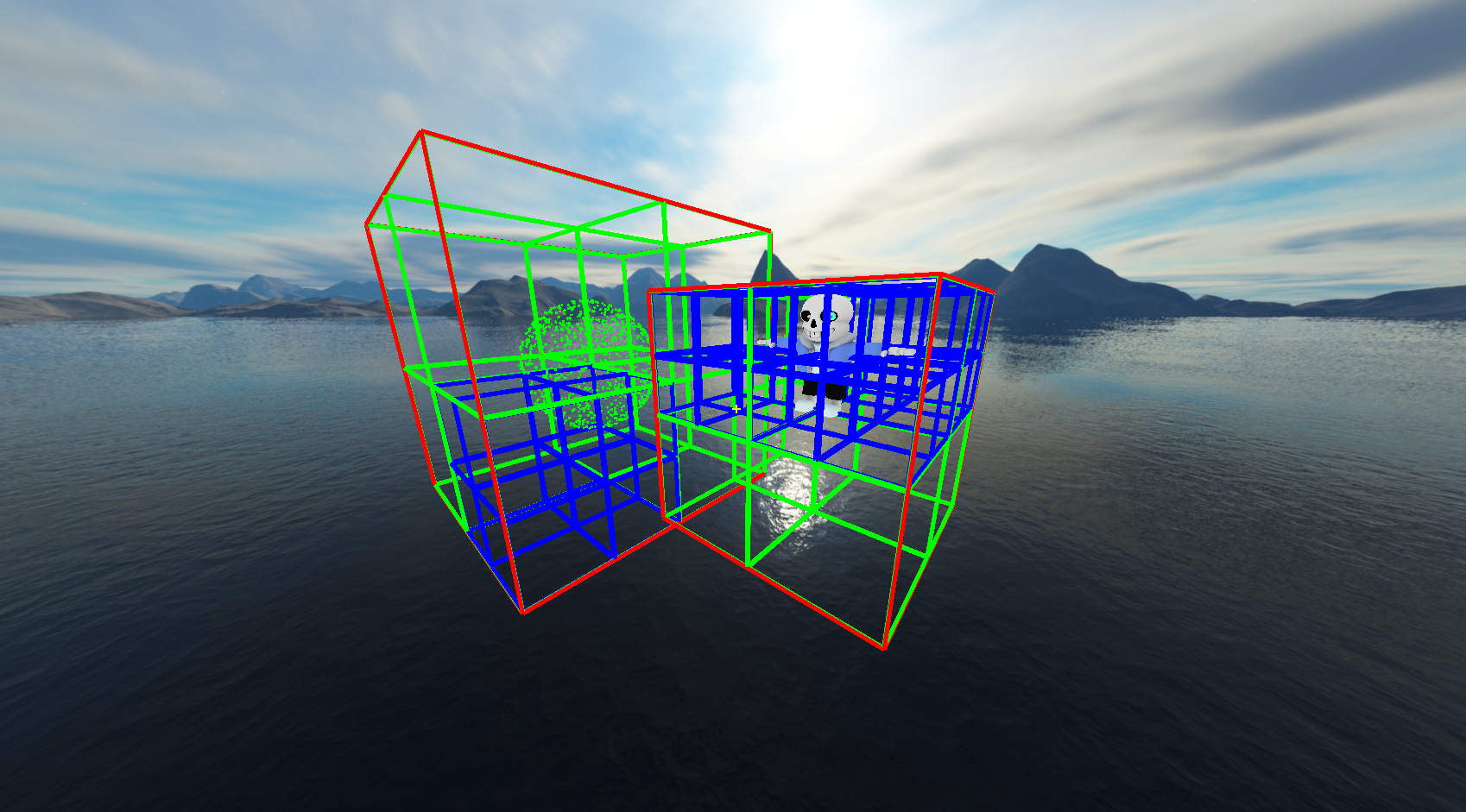 Octree calculation and ray hit detection